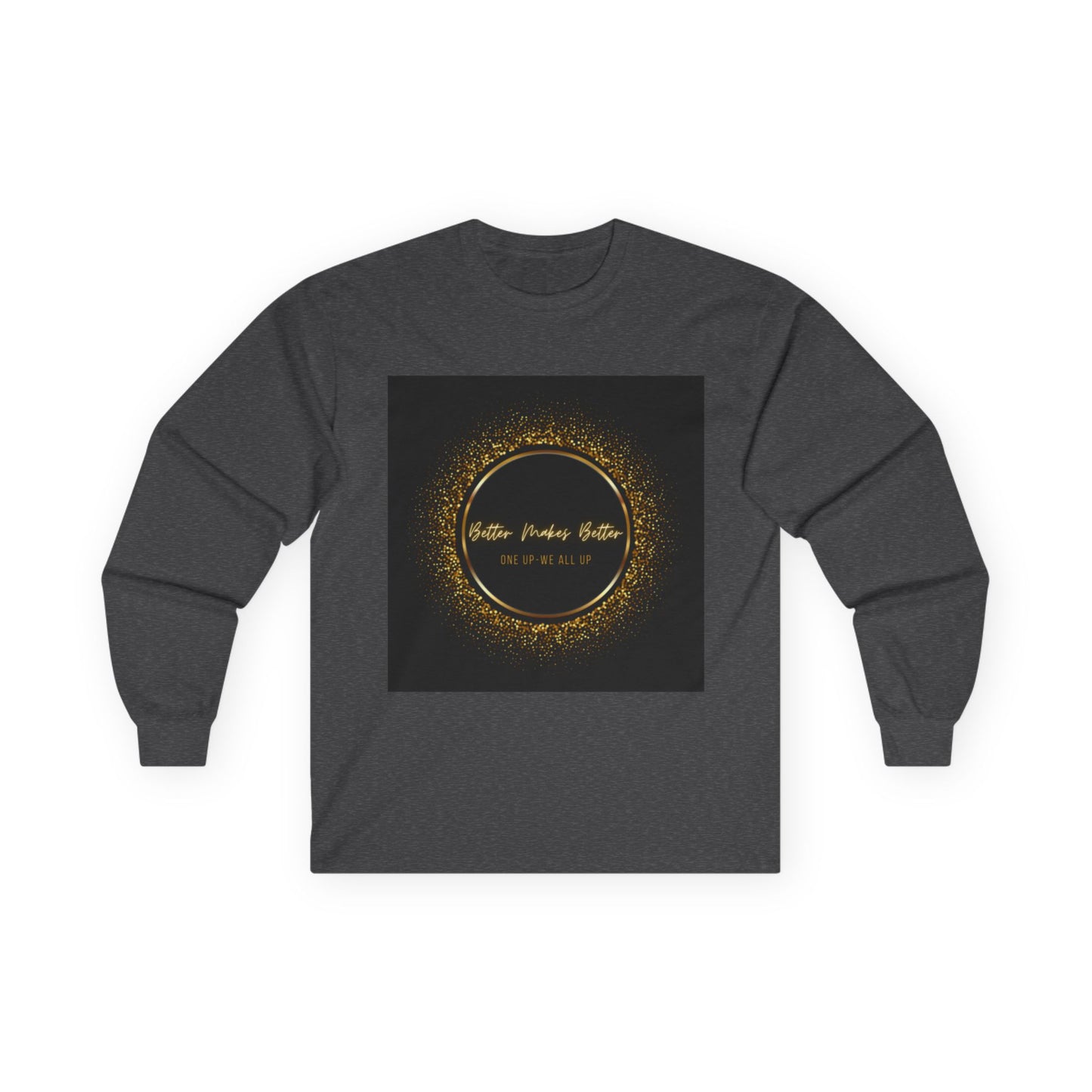 Elegant Gold Foil Long Sleeve Tee, Comfortable Unisex Shirt, Casual Wear, & Festive Holiday Apparel