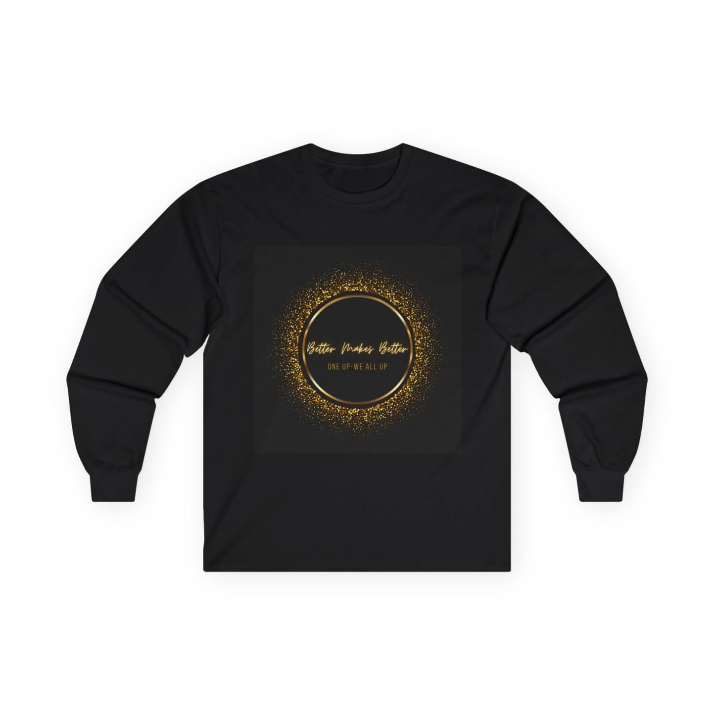 Elegant Gold Foil Long Sleeve Tee, Comfortable Unisex Shirt, Casual Wear, & Festive Holiday Apparel