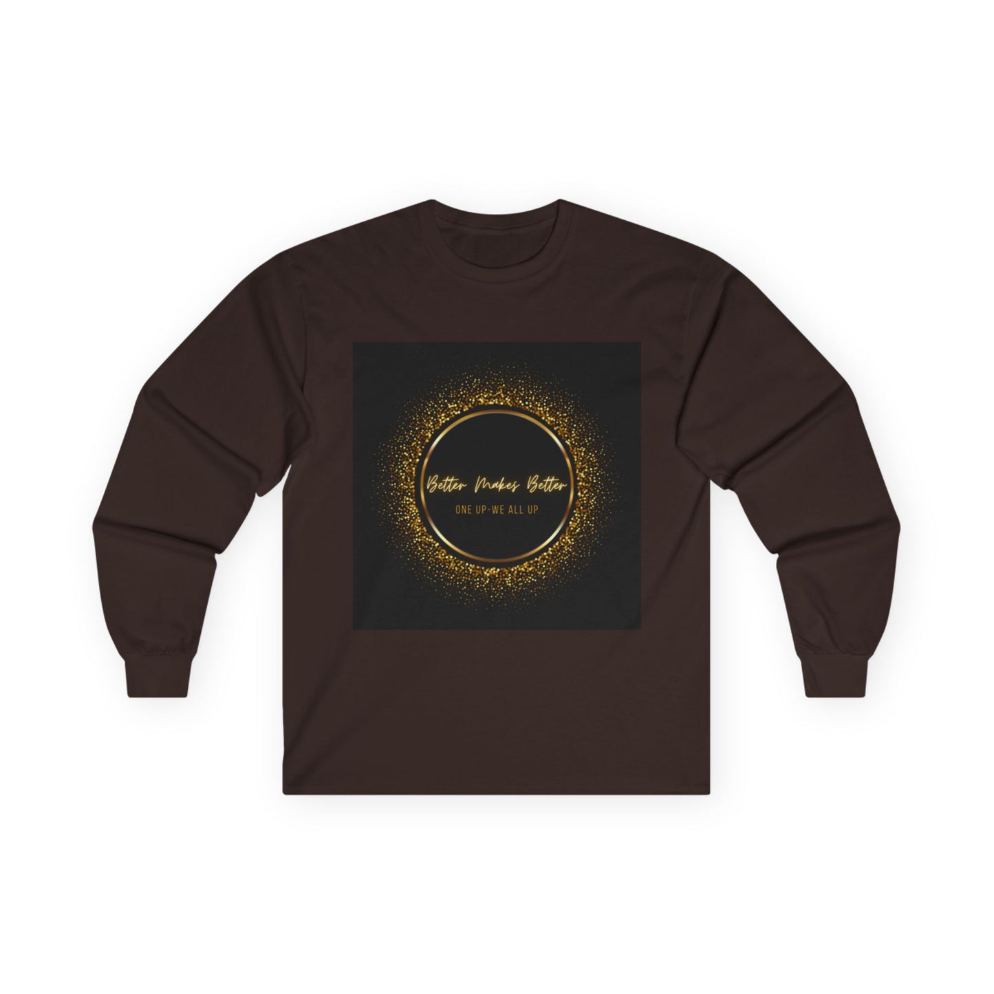 Elegant Gold Foil Long Sleeve Tee, Comfortable Unisex Shirt, Casual Wear, & Festive Holiday Apparel