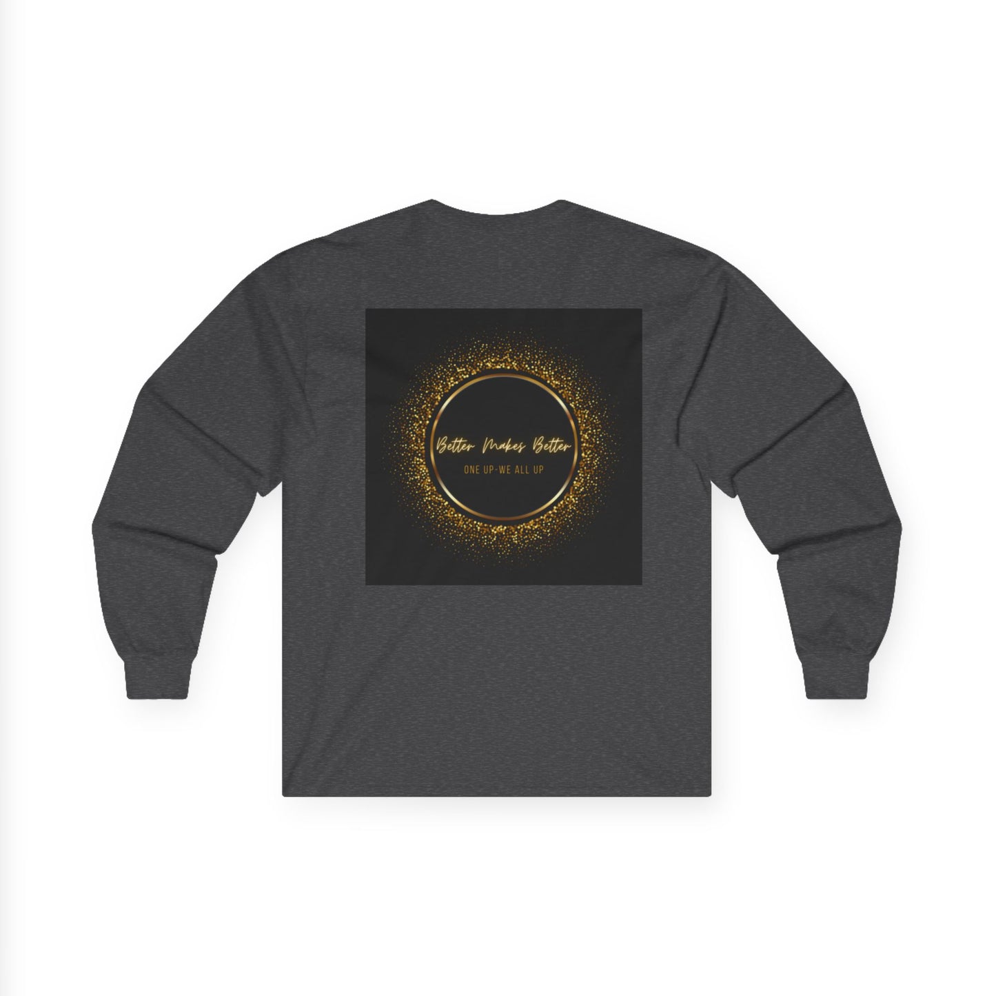 Elegant Gold Foil Long Sleeve Tee, Comfortable Unisex Shirt, Casual Wear, & Festive Holiday Apparel