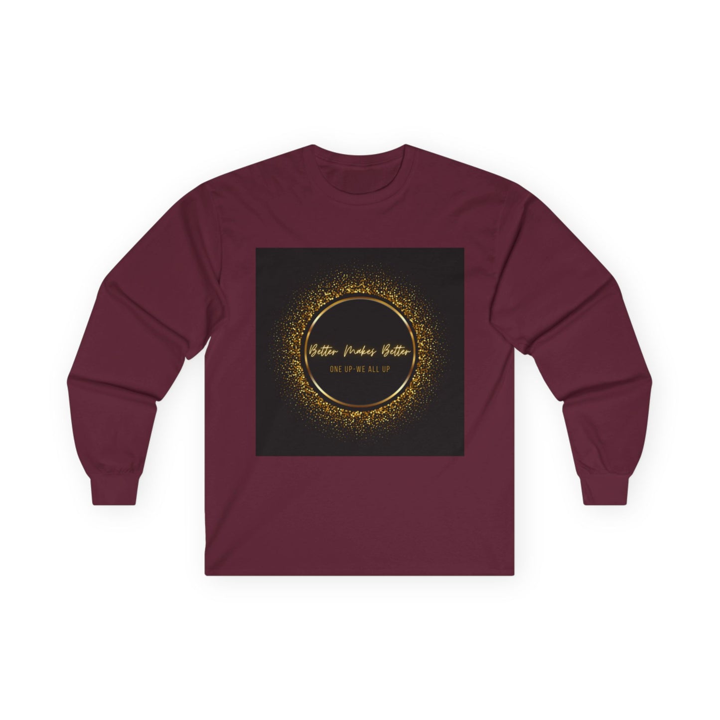 Elegant Gold Foil Long Sleeve Tee, Comfortable Unisex Shirt, Casual Wear, & Festive Holiday Apparel