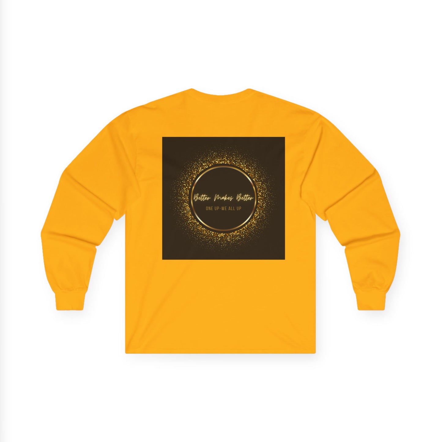 Elegant Gold Foil Long Sleeve Tee, Comfortable Unisex Shirt, Casual Wear, & Festive Holiday Apparel
