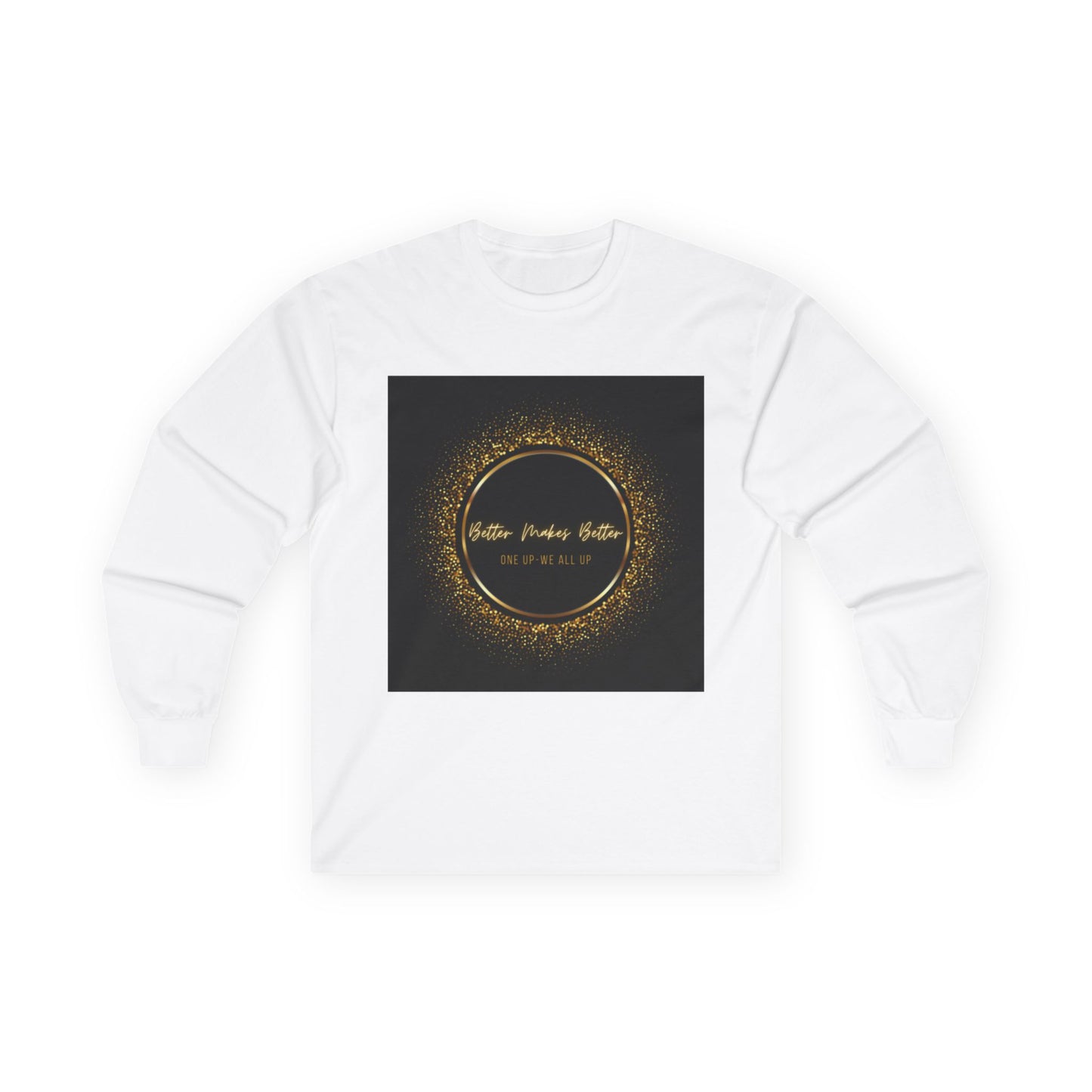 Elegant Gold Foil Long Sleeve Tee, Comfortable Unisex Shirt, Casual Wear, & Festive Holiday Apparel