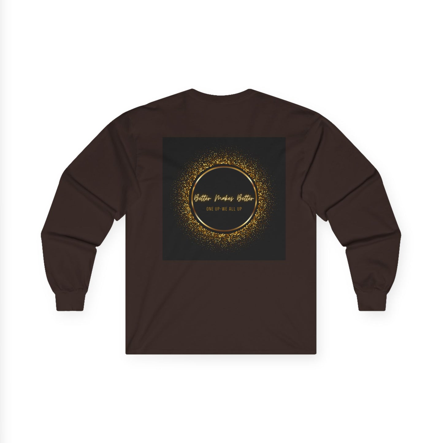 Elegant Gold Foil Long Sleeve Tee, Comfortable Unisex Shirt, Casual Wear, & Festive Holiday Apparel