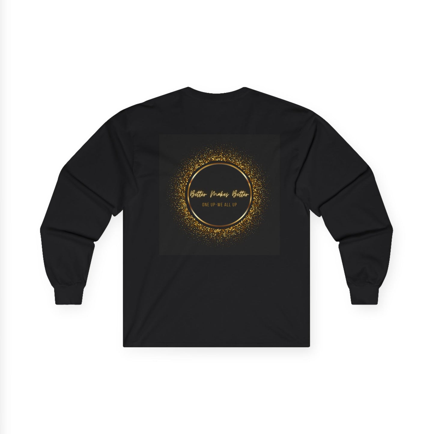 Elegant Gold Foil Long Sleeve Tee, Comfortable Unisex Shirt, Casual Wear, & Festive Holiday Apparel