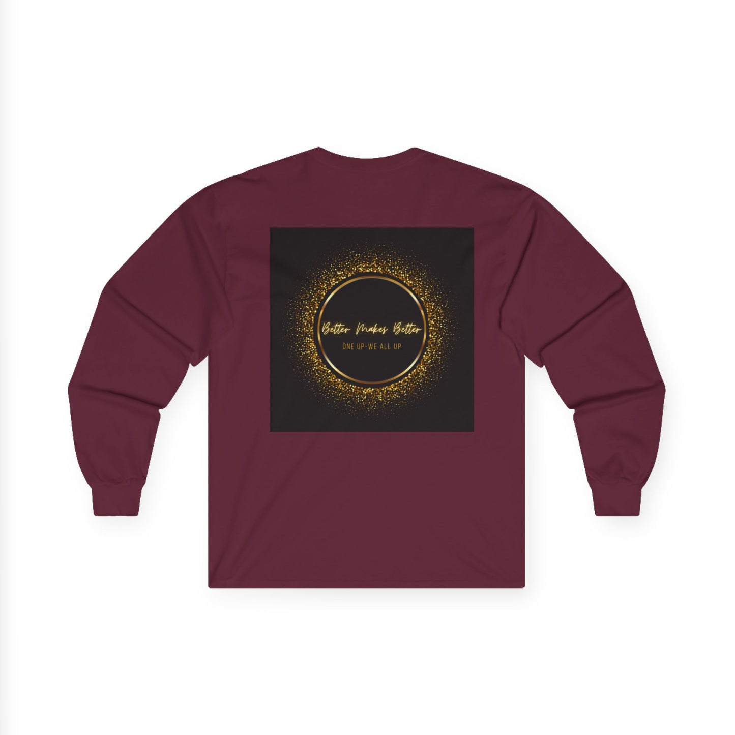 Elegant Gold Foil Long Sleeve Tee, Comfortable Unisex Shirt, Casual Wear, & Festive Holiday Apparel