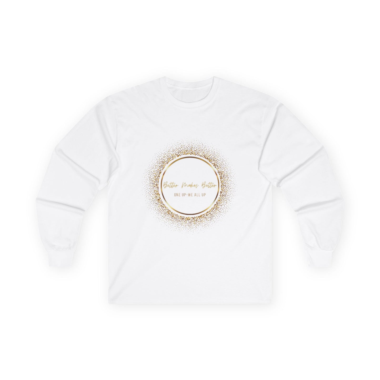 Elegant Gold Foil Long Sleeve Tee, Comfortable Unisex Shirt, Casual Wear, & Festive Holiday Apparel
