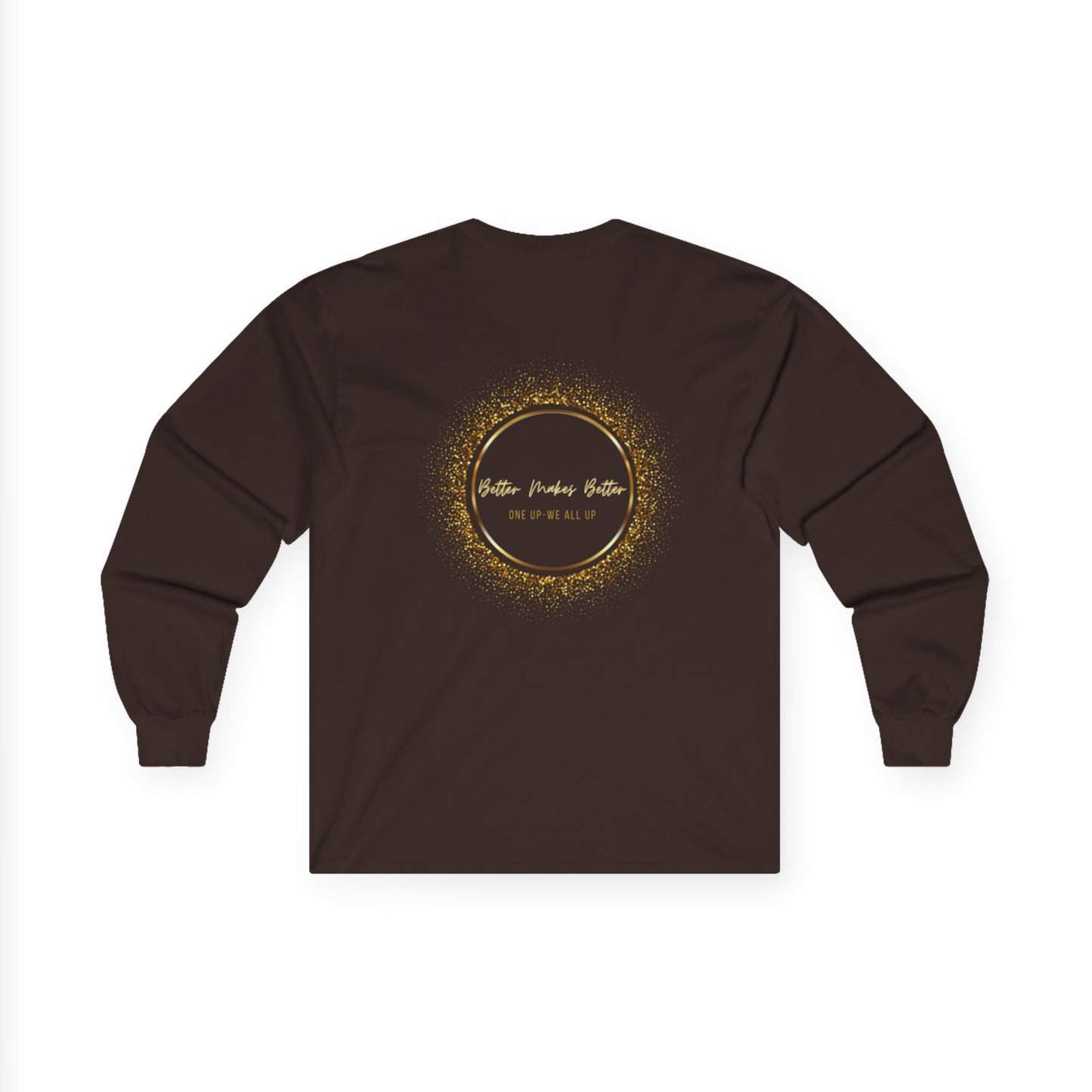 Elegant Gold Foil Long Sleeve Tee, Comfortable Unisex Shirt, Casual Wear, & Festive Holiday Apparel