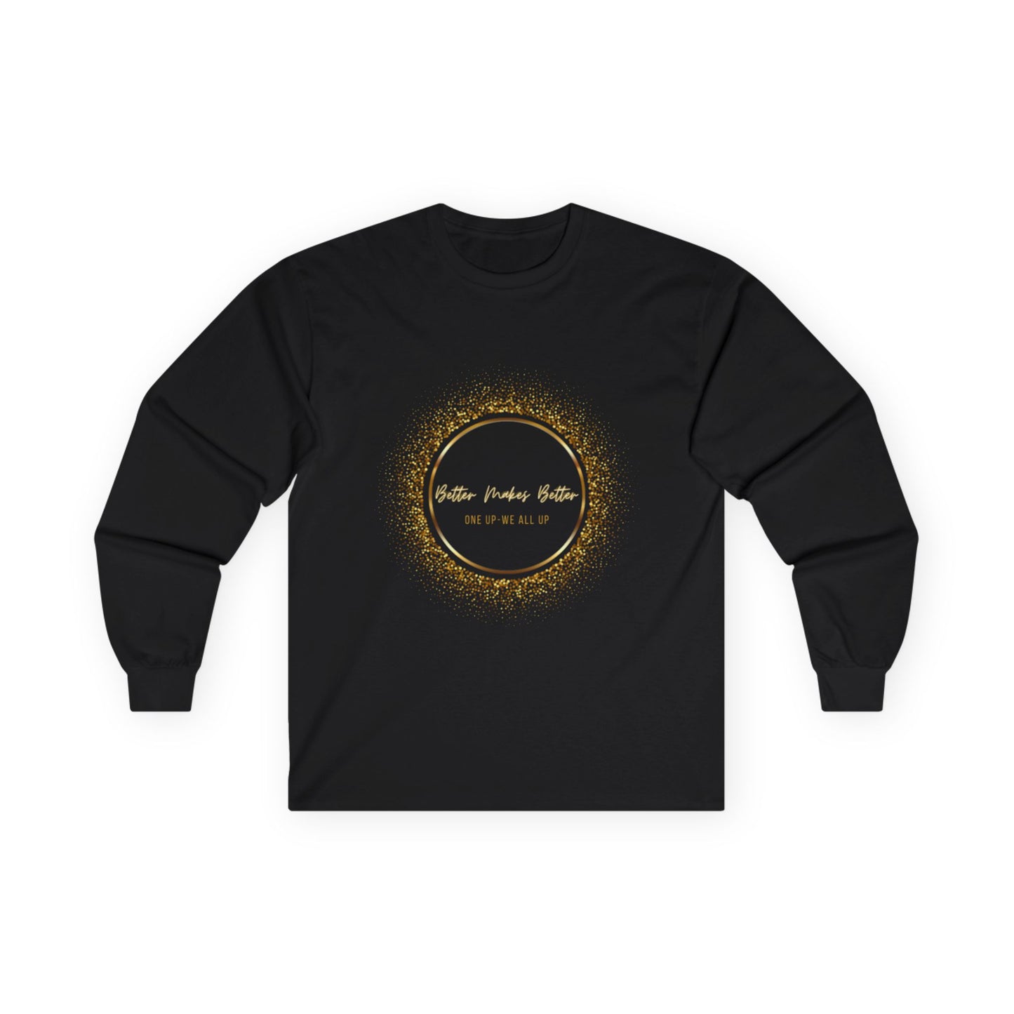 Elegant Gold Foil Long Sleeve Tee, Comfortable Unisex Shirt, Casual Wear, & Festive Holiday Apparel