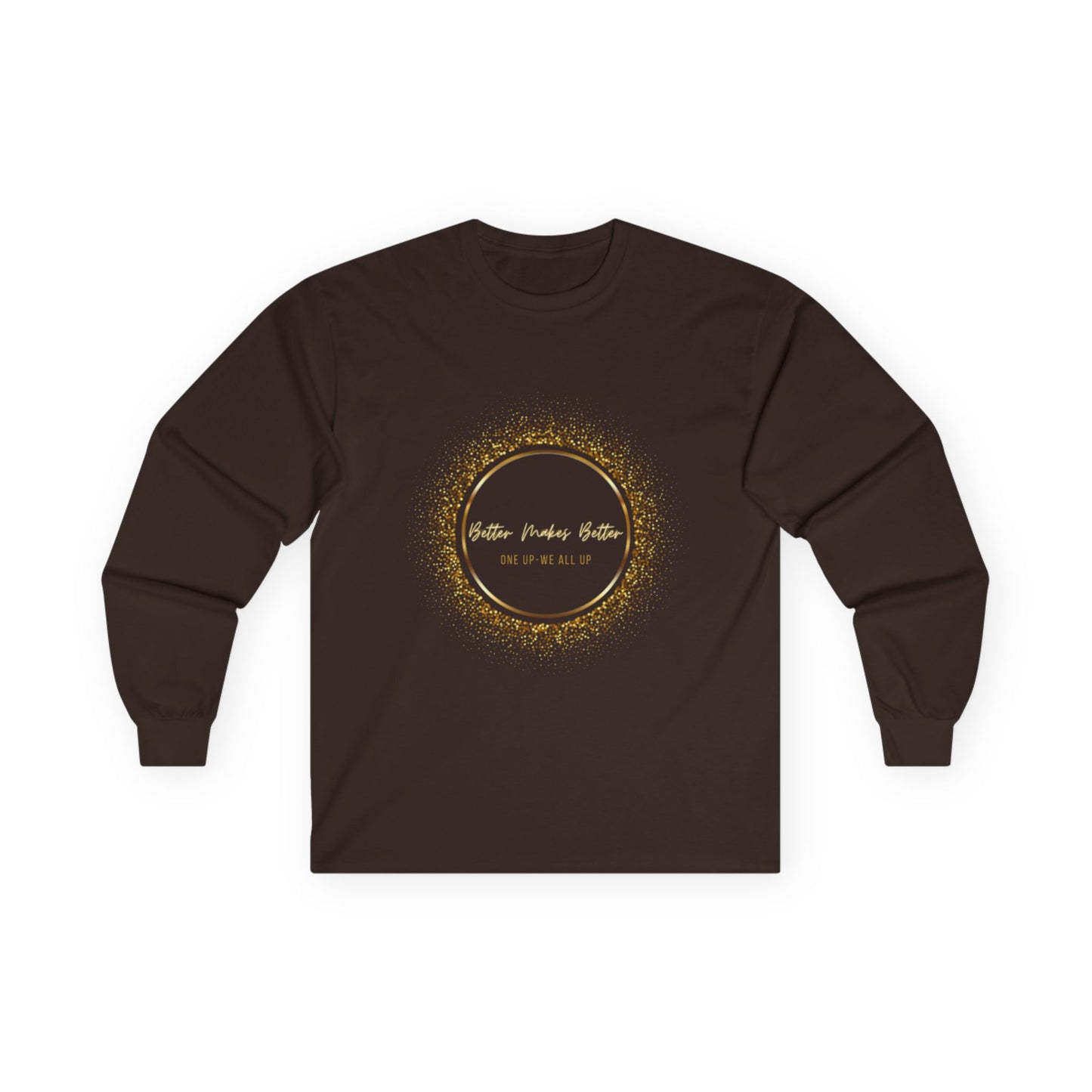 Elegant Gold Foil Long Sleeve Tee, Comfortable Unisex Shirt, Casual Wear, & Festive Holiday Apparel