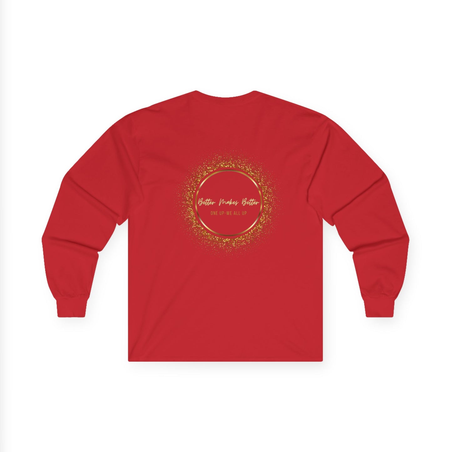 Elegant Gold Foil Long Sleeve Tee, Comfortable Unisex Shirt, Casual Wear, & Festive Holiday Apparel