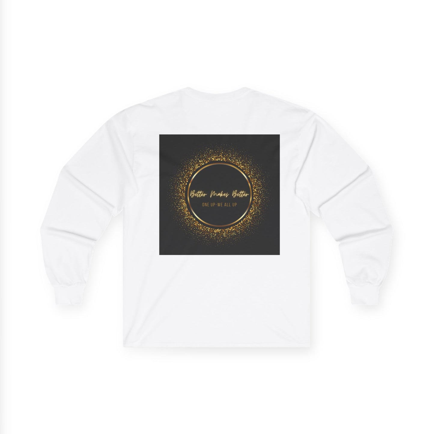 Elegant Gold Foil Long Sleeve Tee, Comfortable Unisex Shirt, Casual Wear, & Festive Holiday Apparel