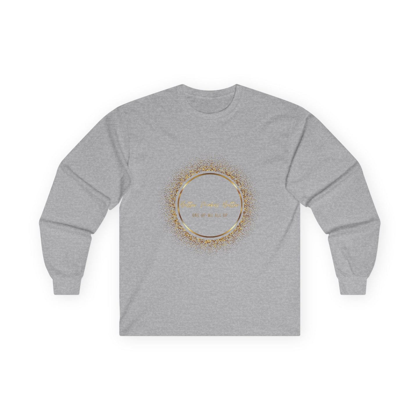 Elegant Gold Foil Long Sleeve Tee, Comfortable Unisex Shirt, Casual Wear, & Festive Holiday Apparel