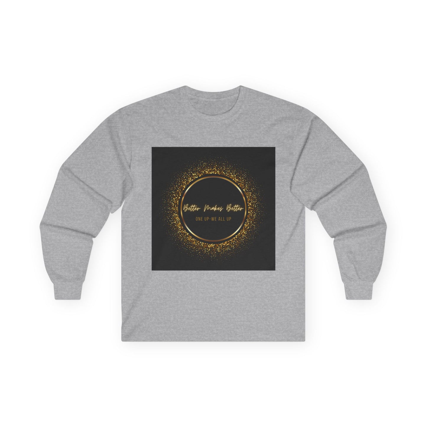 Elegant Gold Foil Long Sleeve Tee, Comfortable Unisex Shirt, Casual Wear, & Festive Holiday Apparel