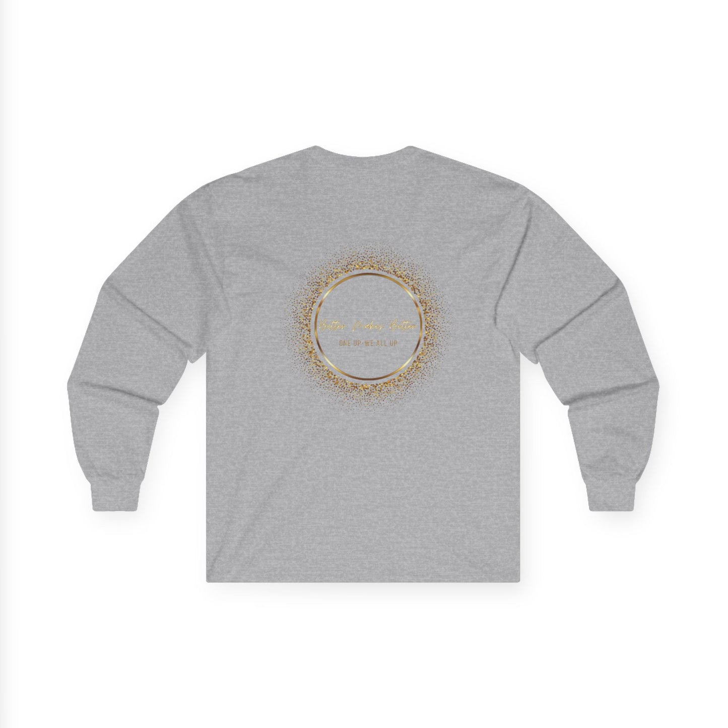 Elegant Gold Foil Long Sleeve Tee, Comfortable Unisex Shirt, Casual Wear, & Festive Holiday Apparel