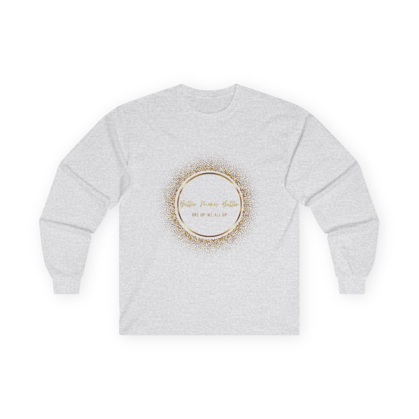 Elegant Gold Foil Long Sleeve Tee, Comfortable Unisex Shirt, Casual Wear, & Festive Holiday Apparel