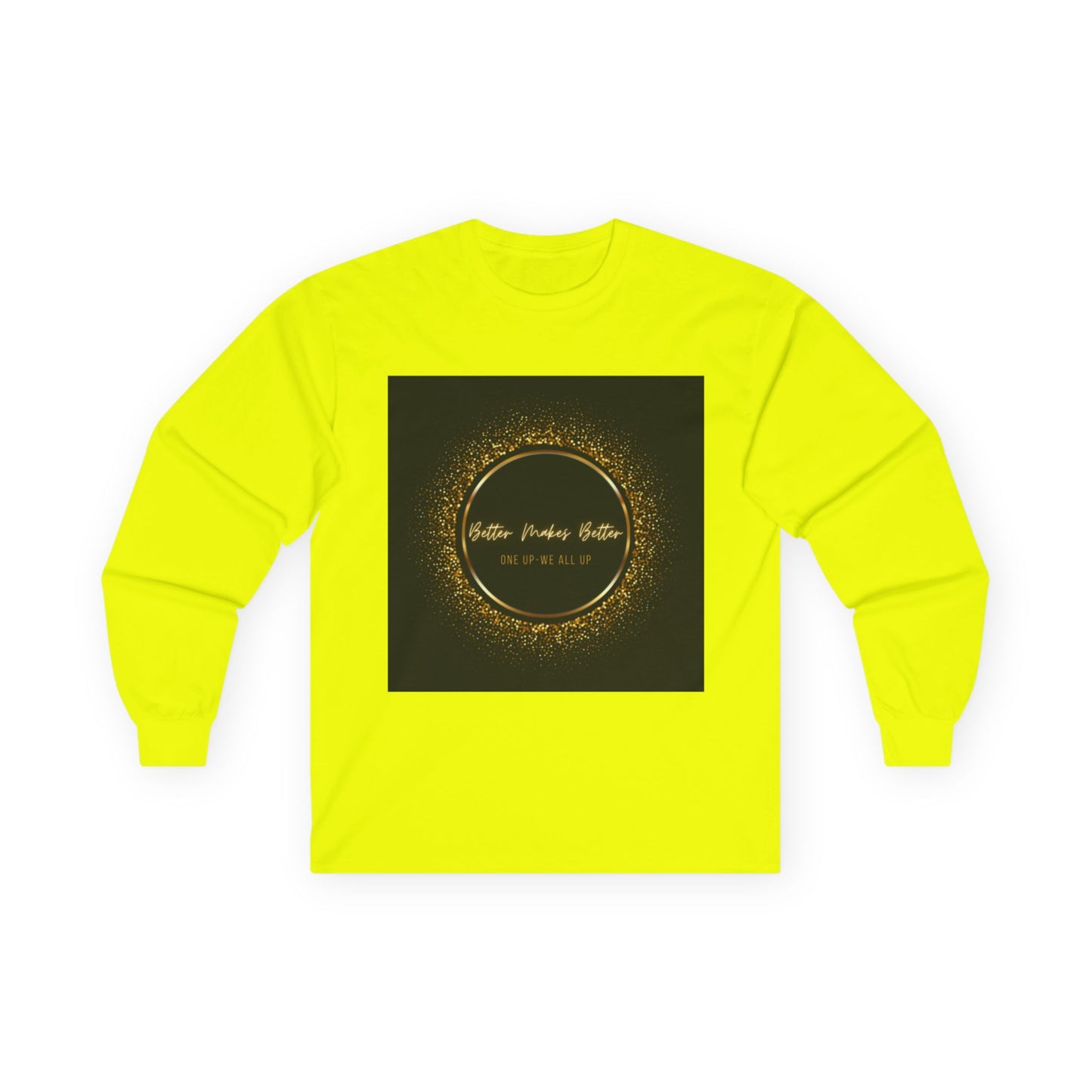 Elegant Gold Foil Long Sleeve Tee, Comfortable Unisex Shirt, Casual Wear, & Festive Holiday Apparel