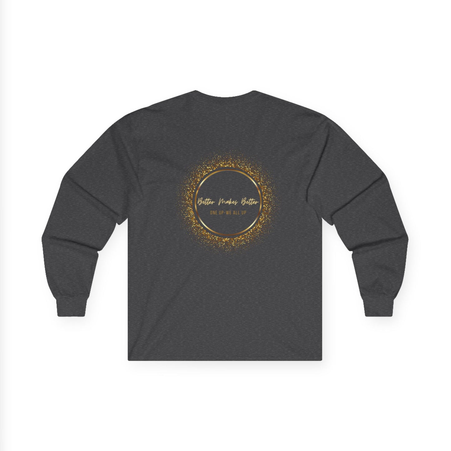 Elegant Gold Foil Long Sleeve Tee, Comfortable Unisex Shirt, Casual Wear, & Festive Holiday Apparel