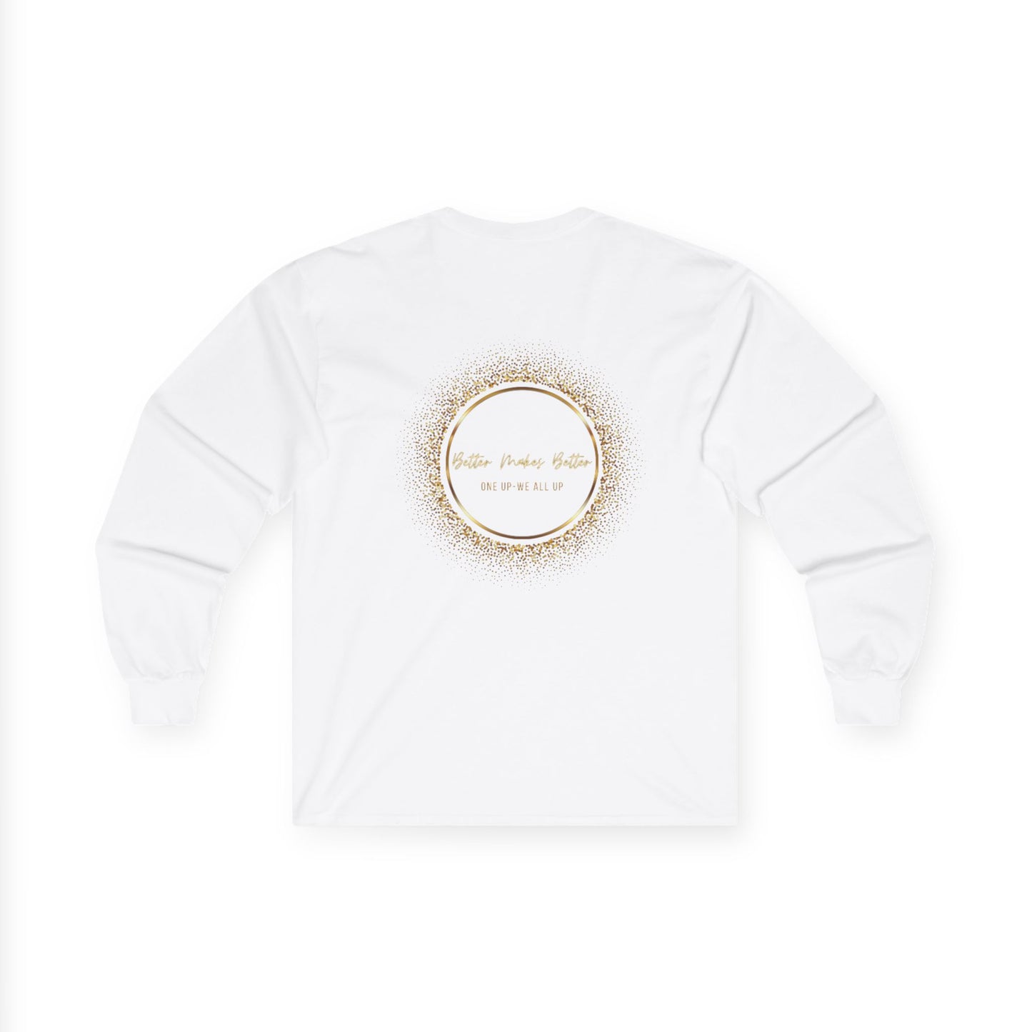 Elegant Gold Foil Long Sleeve Tee, Comfortable Unisex Shirt, Casual Wear, & Festive Holiday Apparel