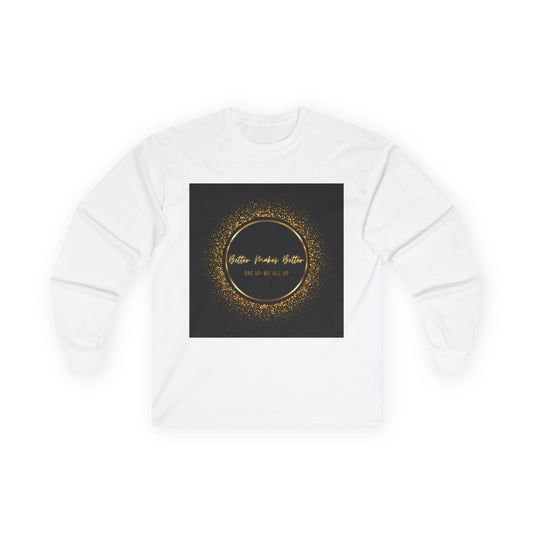 Elegant Gold Foil Long Sleeve Tee, Comfortable Unisex Shirt, Casual Wear, & Festive Holiday Apparel