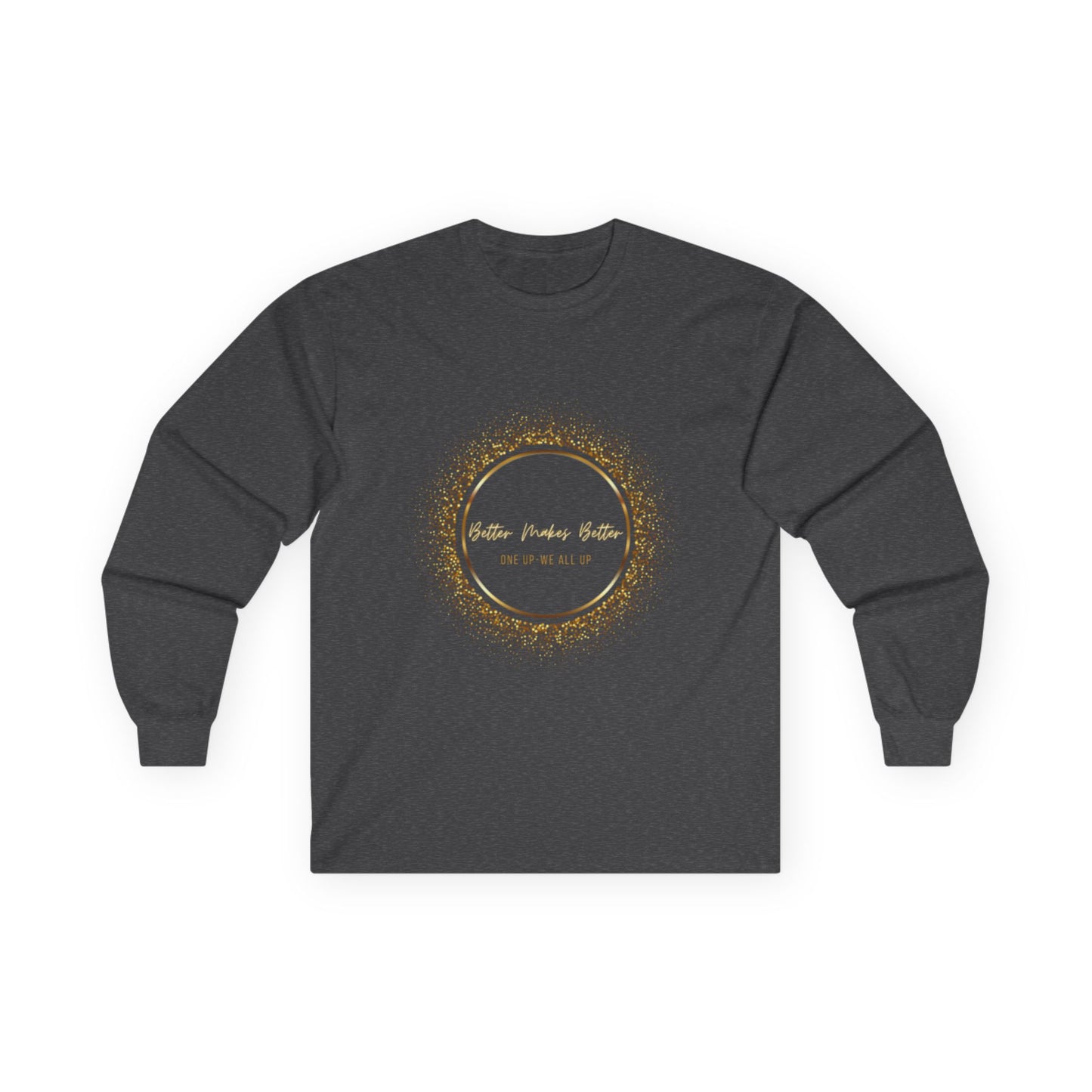 Elegant Gold Foil Long Sleeve Tee, Comfortable Unisex Shirt, Casual Wear, & Festive Holiday Apparel