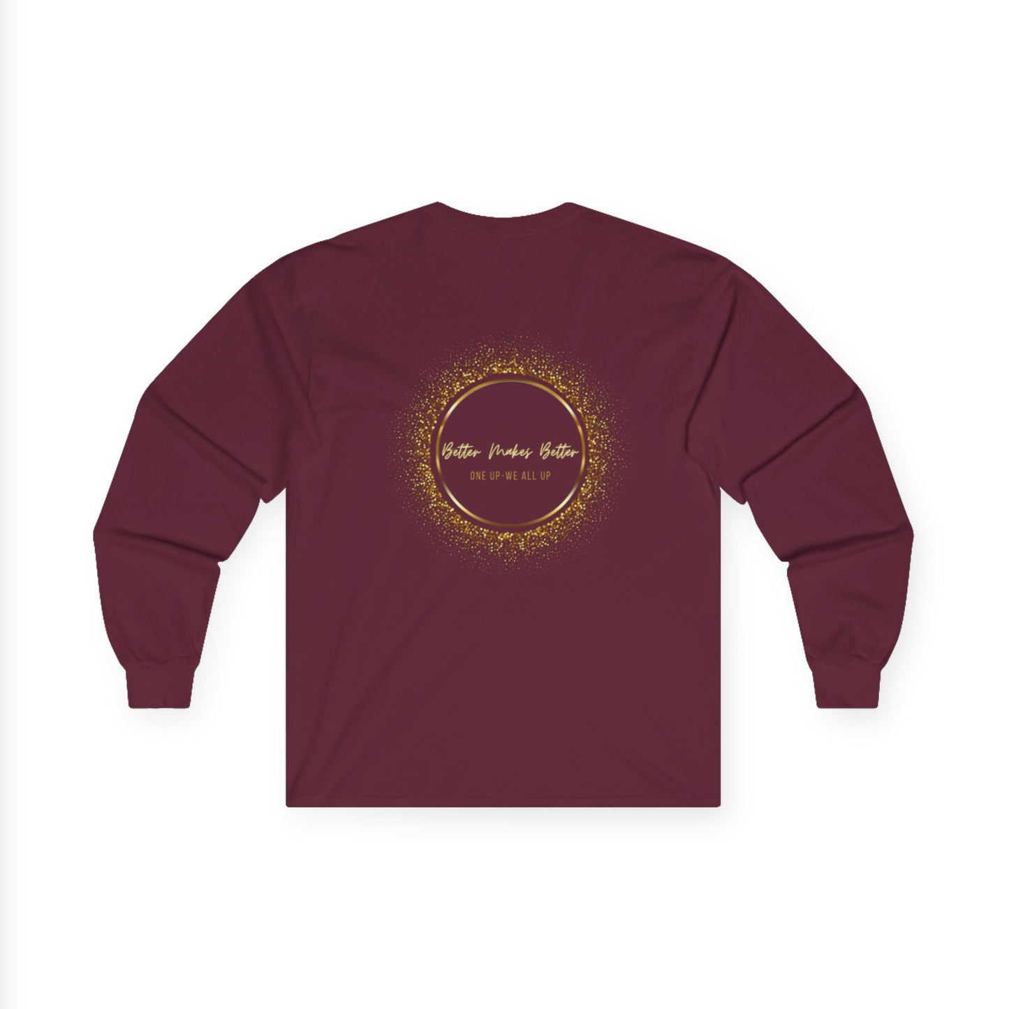 Elegant Gold Foil Long Sleeve Tee, Comfortable Unisex Shirt, Casual Wear, & Festive Holiday Apparel