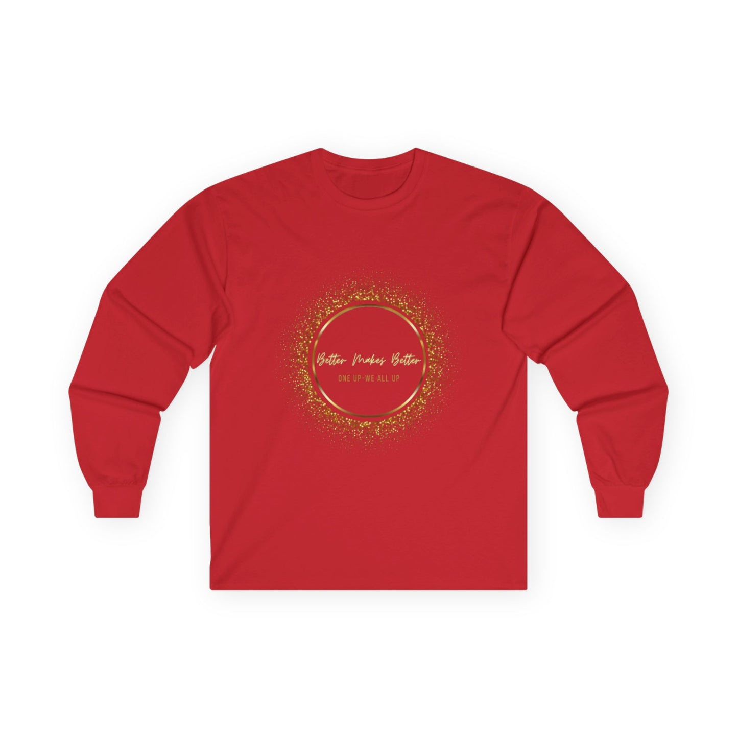 Elegant Gold Foil Long Sleeve Tee, Comfortable Unisex Shirt, Casual Wear, & Festive Holiday Apparel