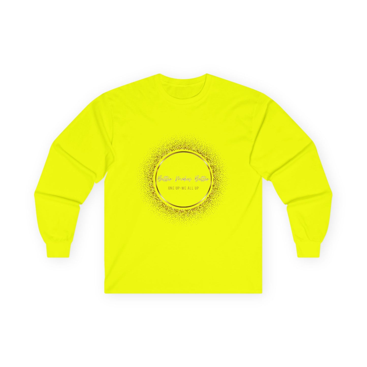 Elegant Gold Foil Long Sleeve Tee, Comfortable Unisex Shirt, Casual Wear, & Festive Holiday Apparel