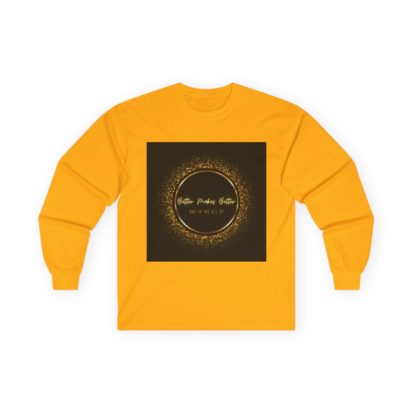 Elegant Gold Foil Long Sleeve Tee, Comfortable Unisex Shirt, Casual Wear, & Festive Holiday Apparel