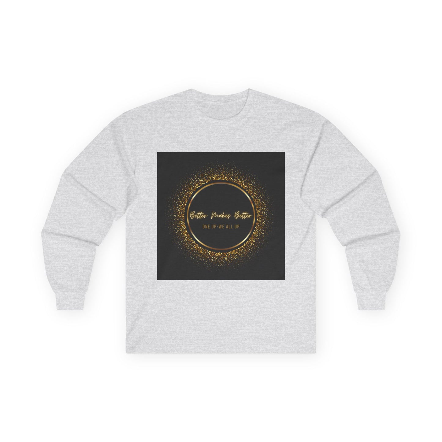 Elegant Gold Foil Long Sleeve Tee, Comfortable Unisex Shirt, Casual Wear, & Festive Holiday Apparel