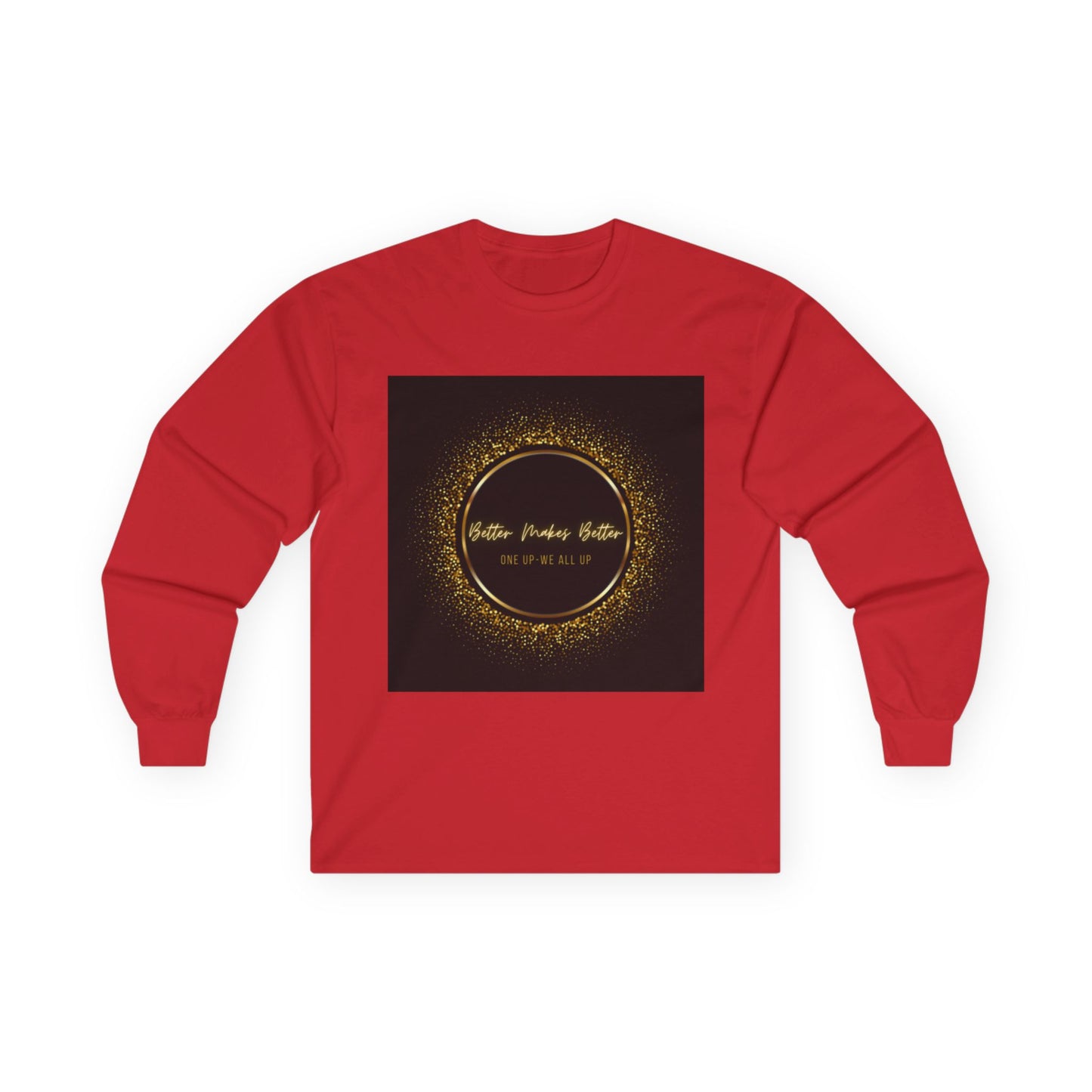 Elegant Gold Foil Long Sleeve Tee, Comfortable Unisex Shirt, Casual Wear, & Festive Holiday Apparel