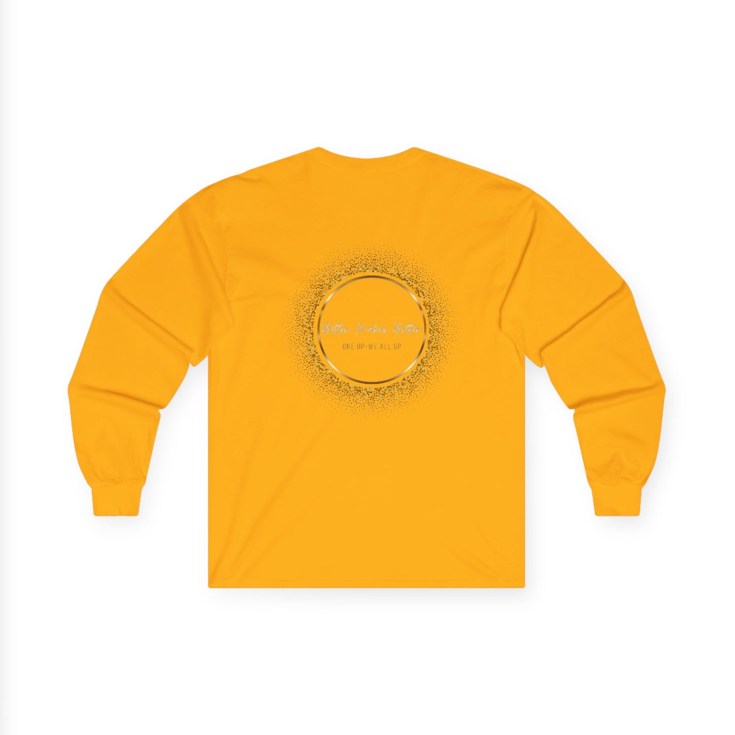 Elegant Gold Foil Long Sleeve Tee, Comfortable Unisex Shirt, Casual Wear, & Festive Holiday Apparel