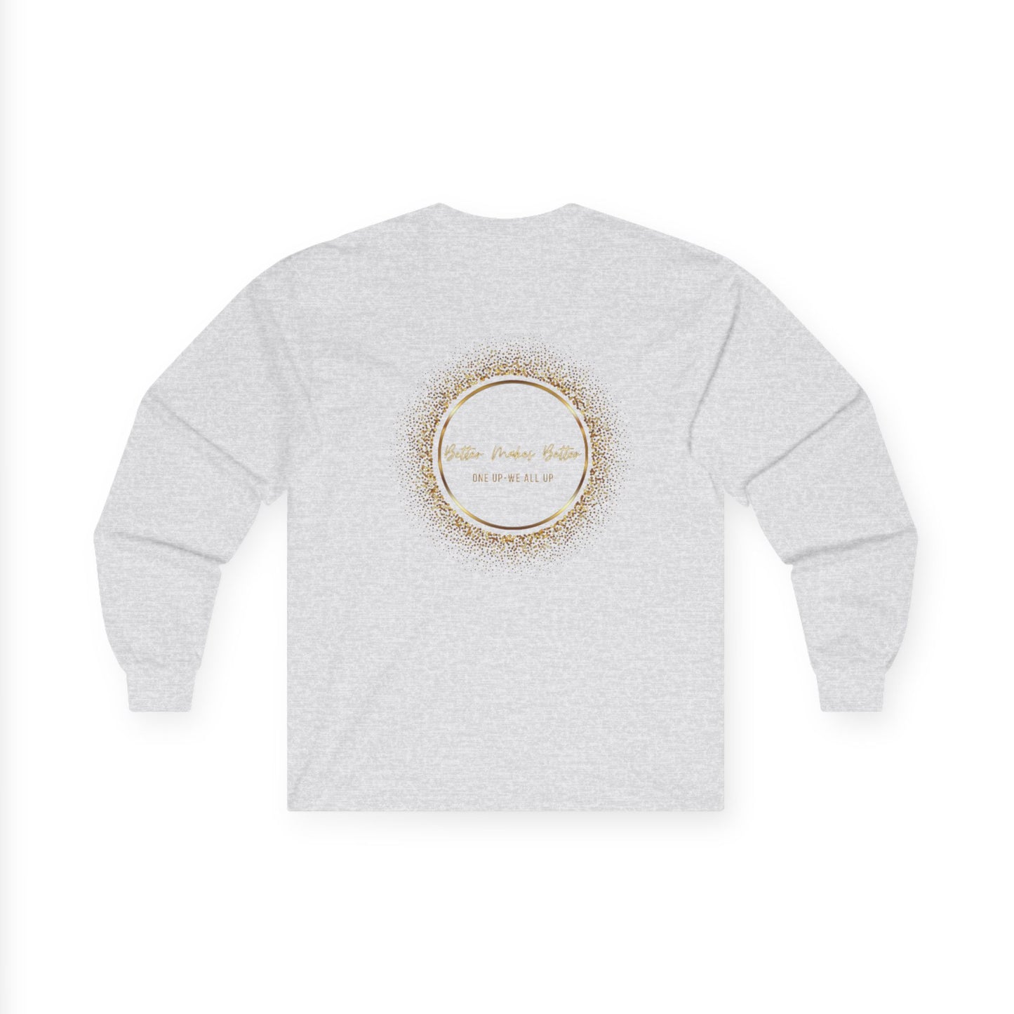 Elegant Gold Foil Long Sleeve Tee, Comfortable Unisex Shirt, Casual Wear, & Festive Holiday Apparel